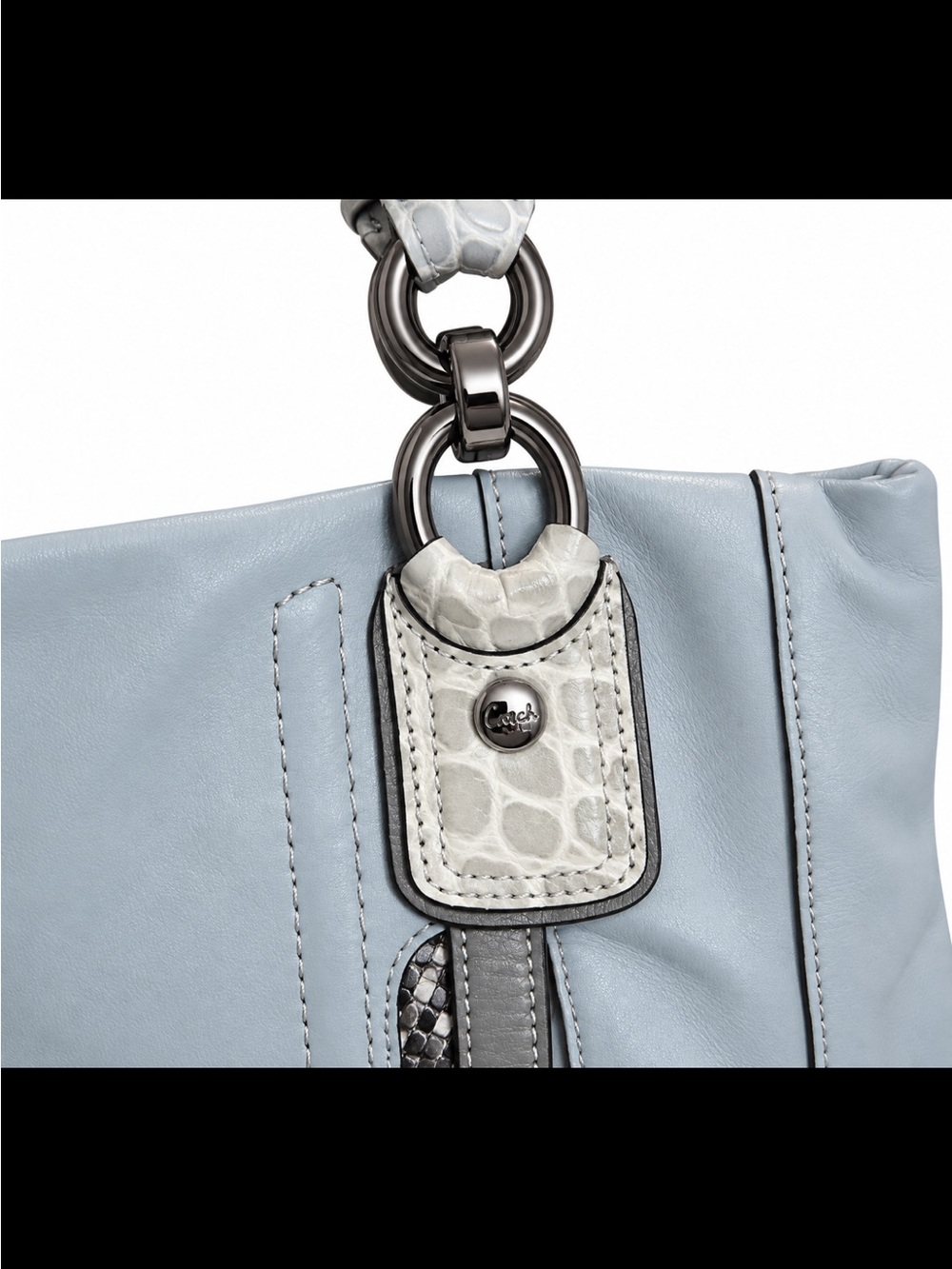 Coach 2010 Kristin Spectator Leather East/West Large Light Grey Tote in EUC - Picture 4 of 8